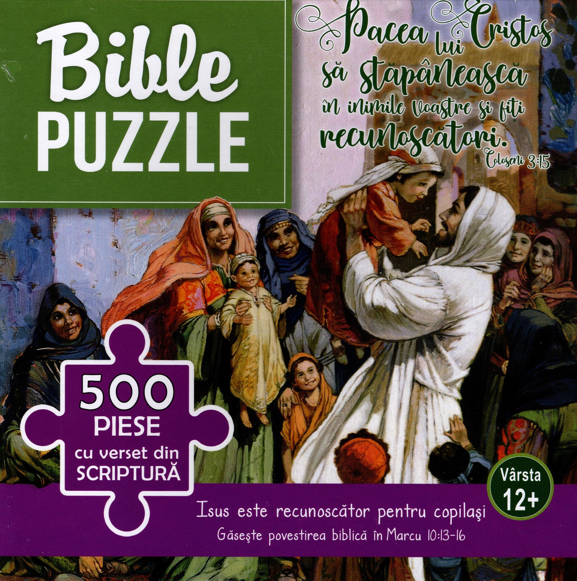 Puzzle Biblic - Pacea lui Cristos să stăpânească în inimile noastre și fiți recunoscători. 500 piese cu verset din Scriptură. Vârsta 12+