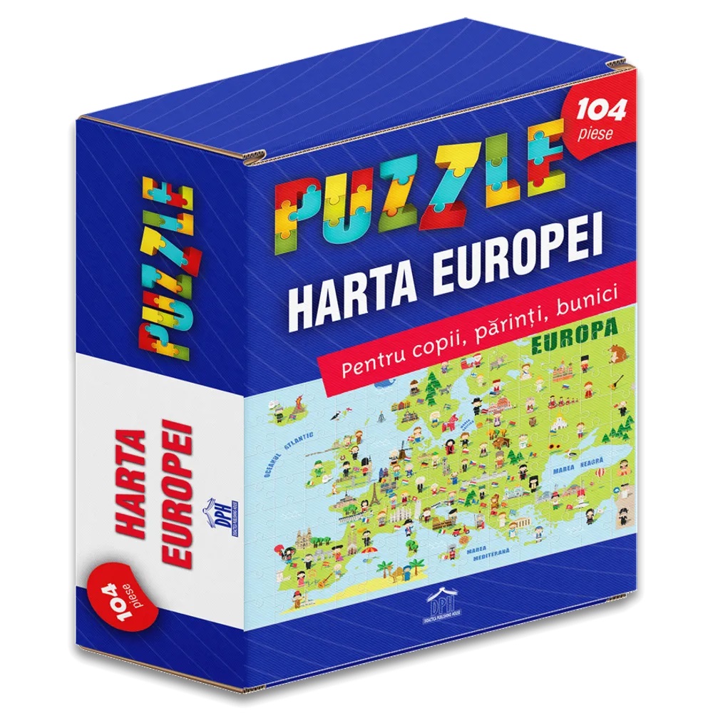 Harta Europei. Puzzle. 104 piese