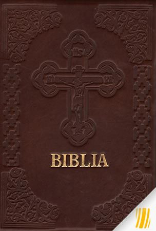Biblia cu scris mare A4 - legată în piele