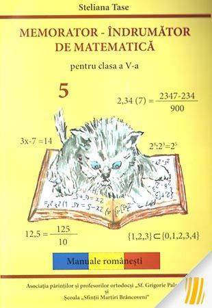 Memorator - îndrumător de matematică pentru clasa a V-a