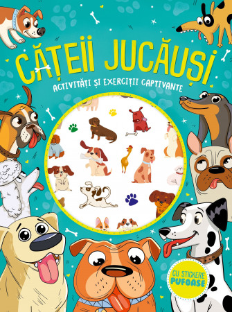 Cățeii jucăuși - stickere pufoase
